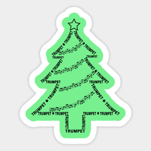 Trumpet Text Christmas Tree Sticker